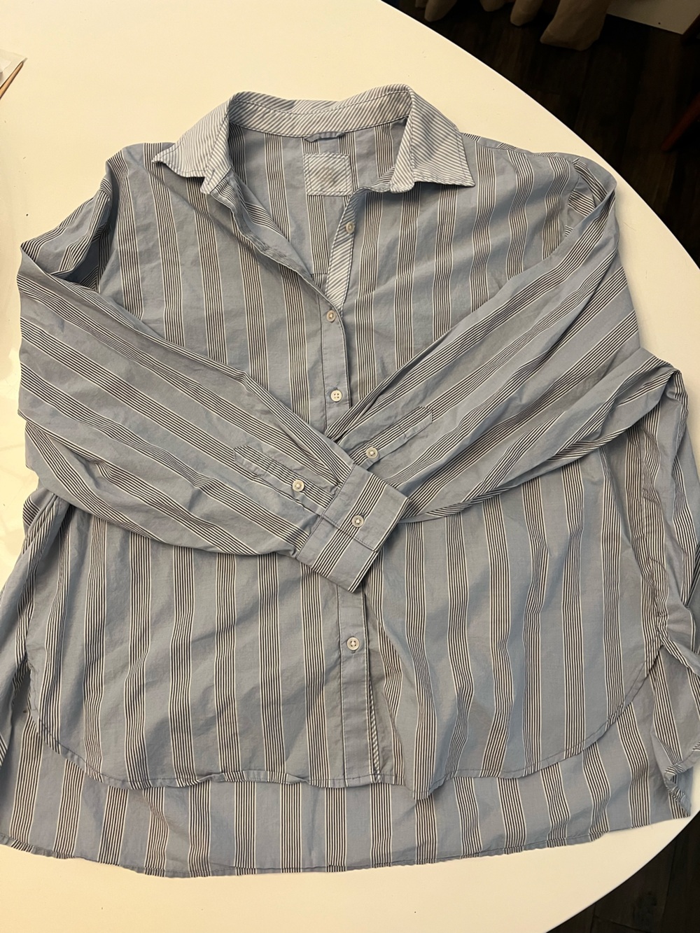Striped Blue Button-Up Shirt